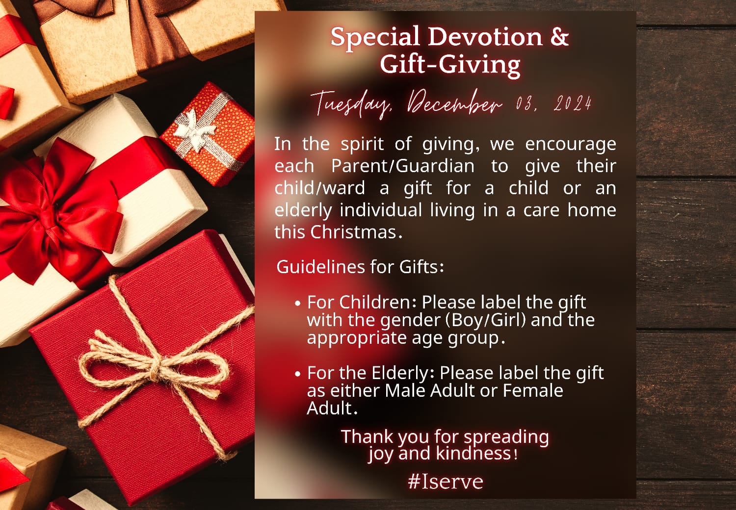 Special Devotion and Gift Giving